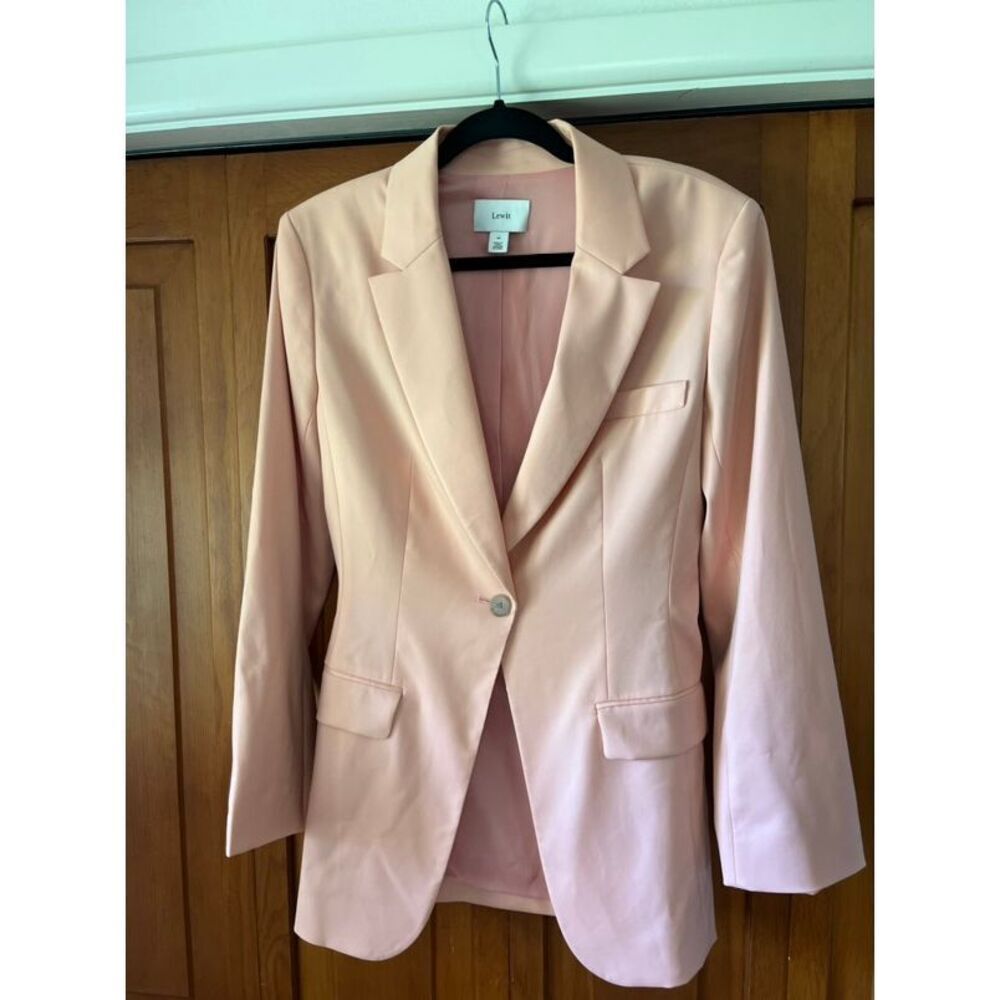 Lewit Sculpted Blazer Peachy Pink Size 10 - Picture 4 of 7